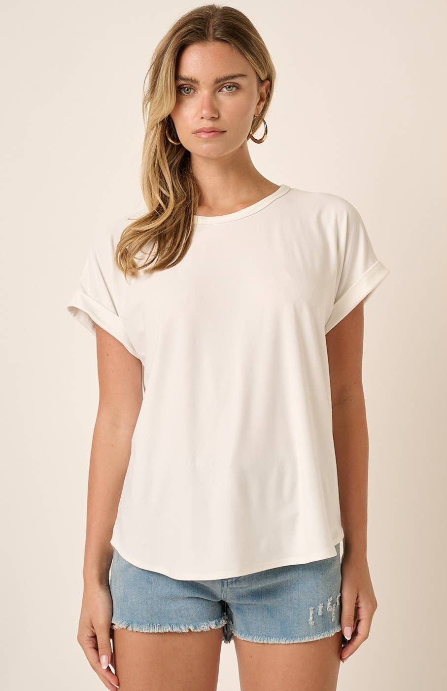 Reece Round Neck Dolman Top ~ Ivory