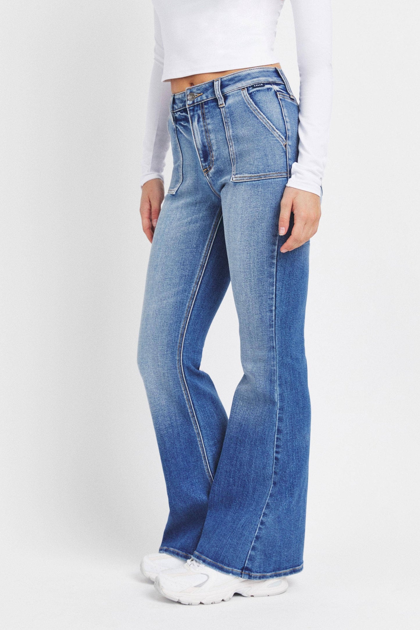 Winnie High Rise Skinny Flare Jeans ~ Light Wash