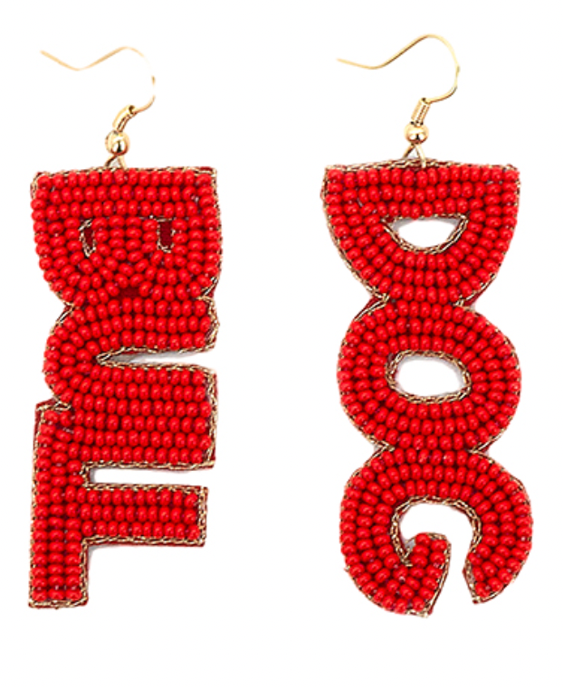 Beaded BullDog Earrings