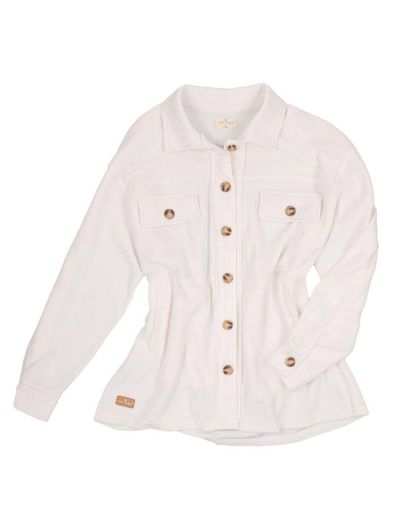 Simply Southern Fleece Shacket ~ Ivory