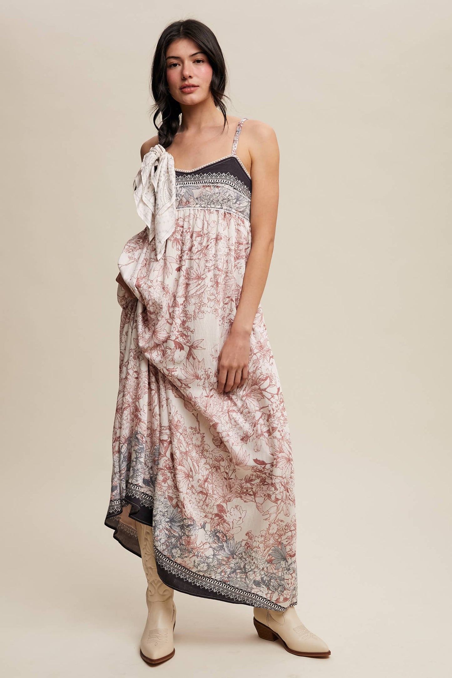 Bethany Ethereal Floral Maxi Dress ~ Charcoal