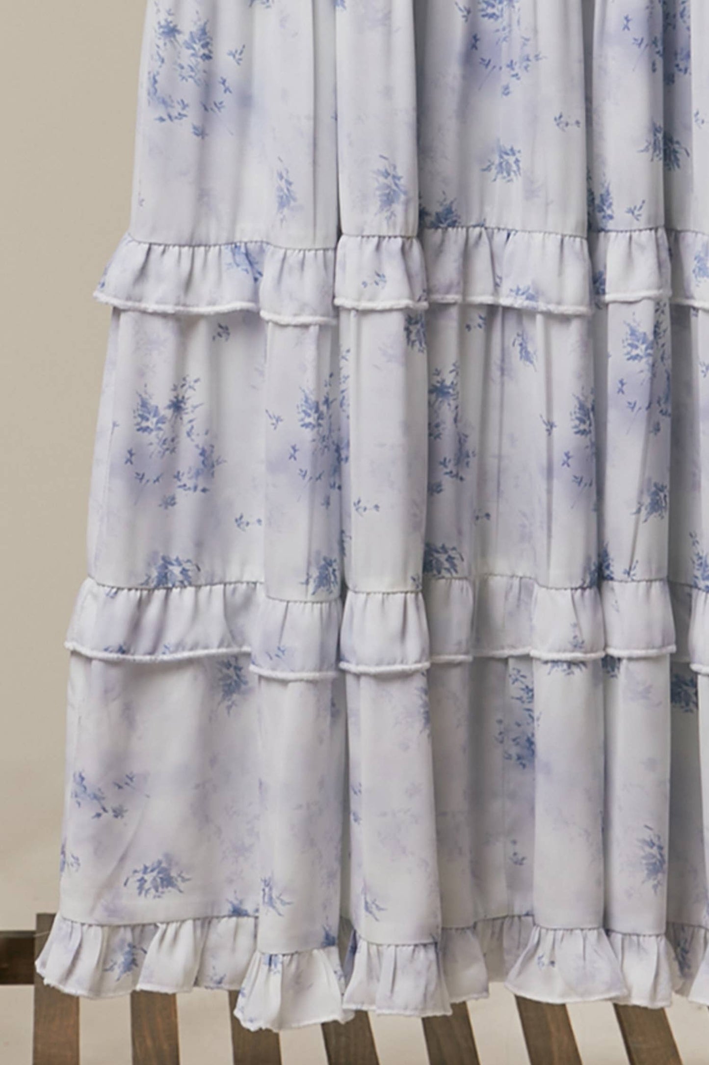 Madelynn Floral Ruffle Tiered Maxi Dress ~ Soft Blue