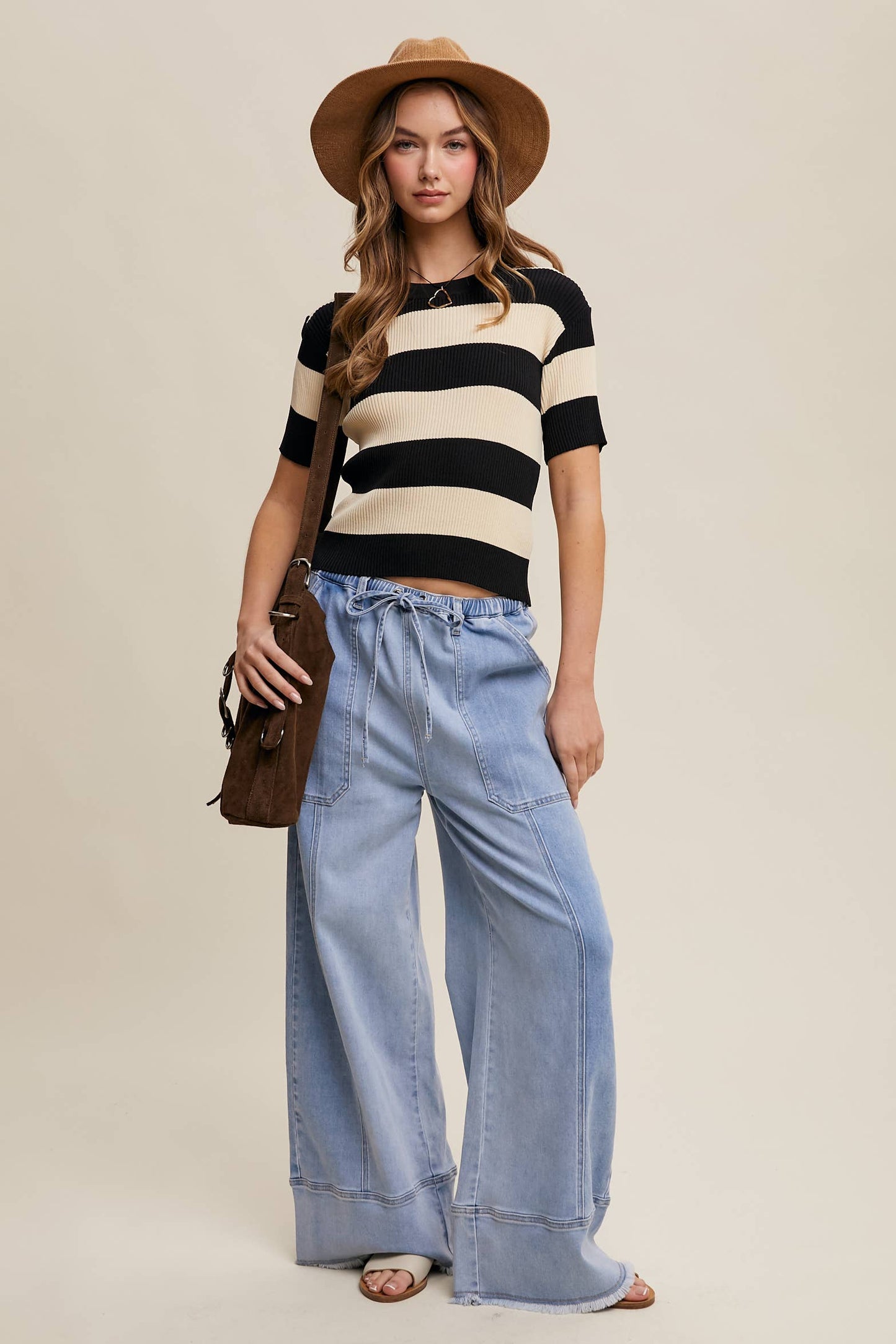 Ryleigh Relaxed Wide Leg Denim Pants ~ Cloud Wash