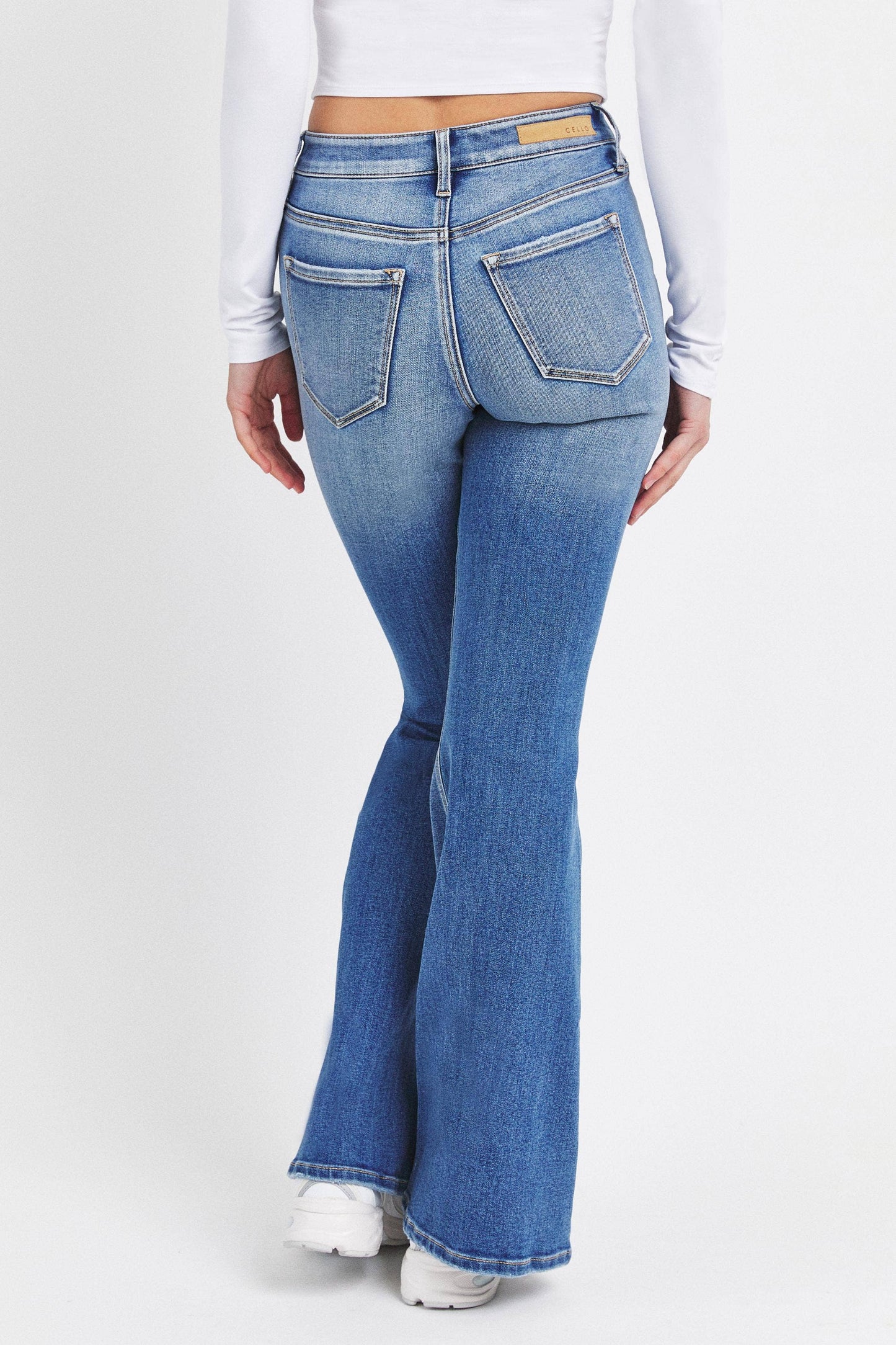 Winnie High Rise Skinny Flare Jeans ~ Light Wash