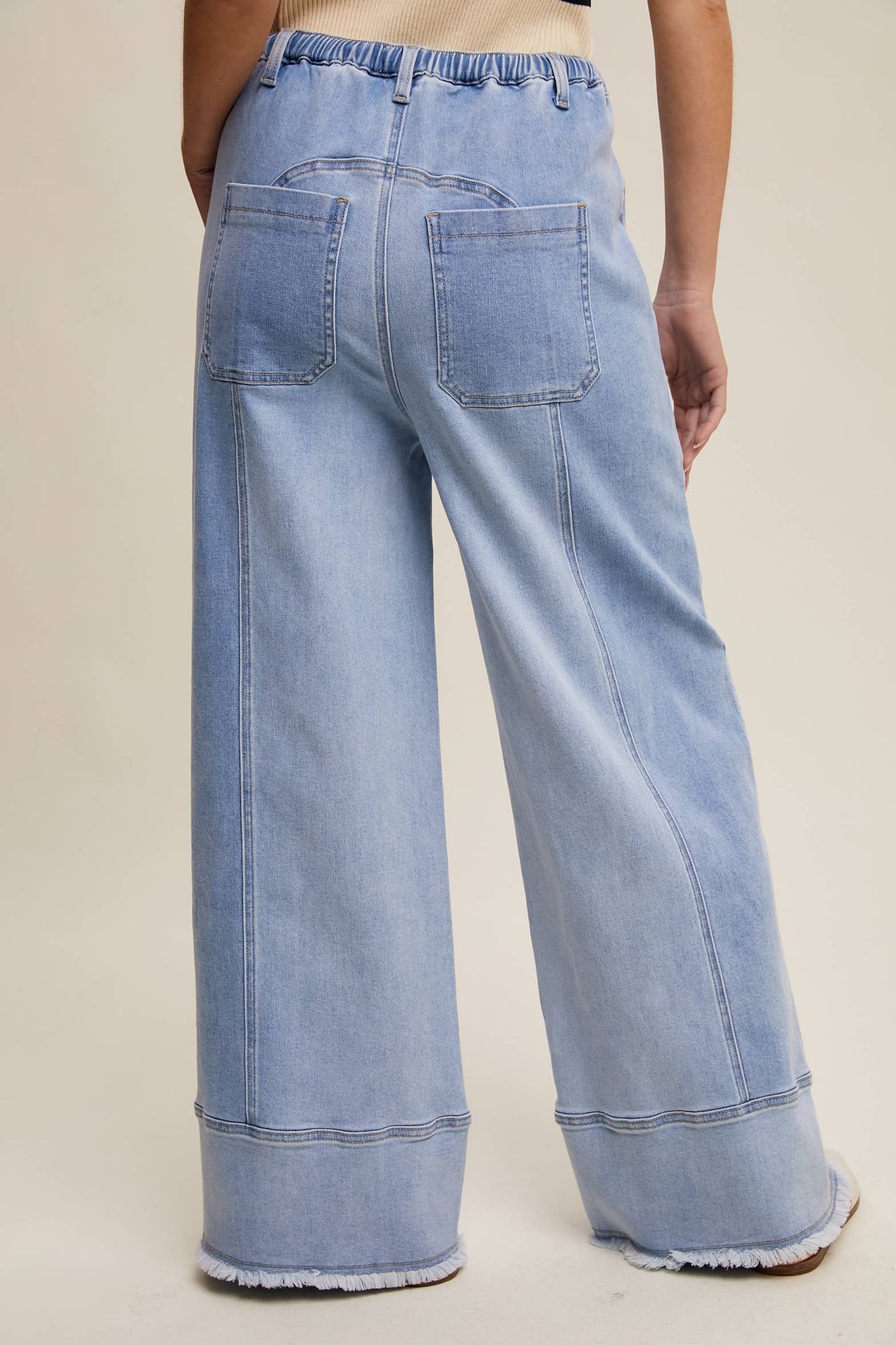 Ryleigh Relaxed Wide Leg Denim Pants ~ Cloud Wash