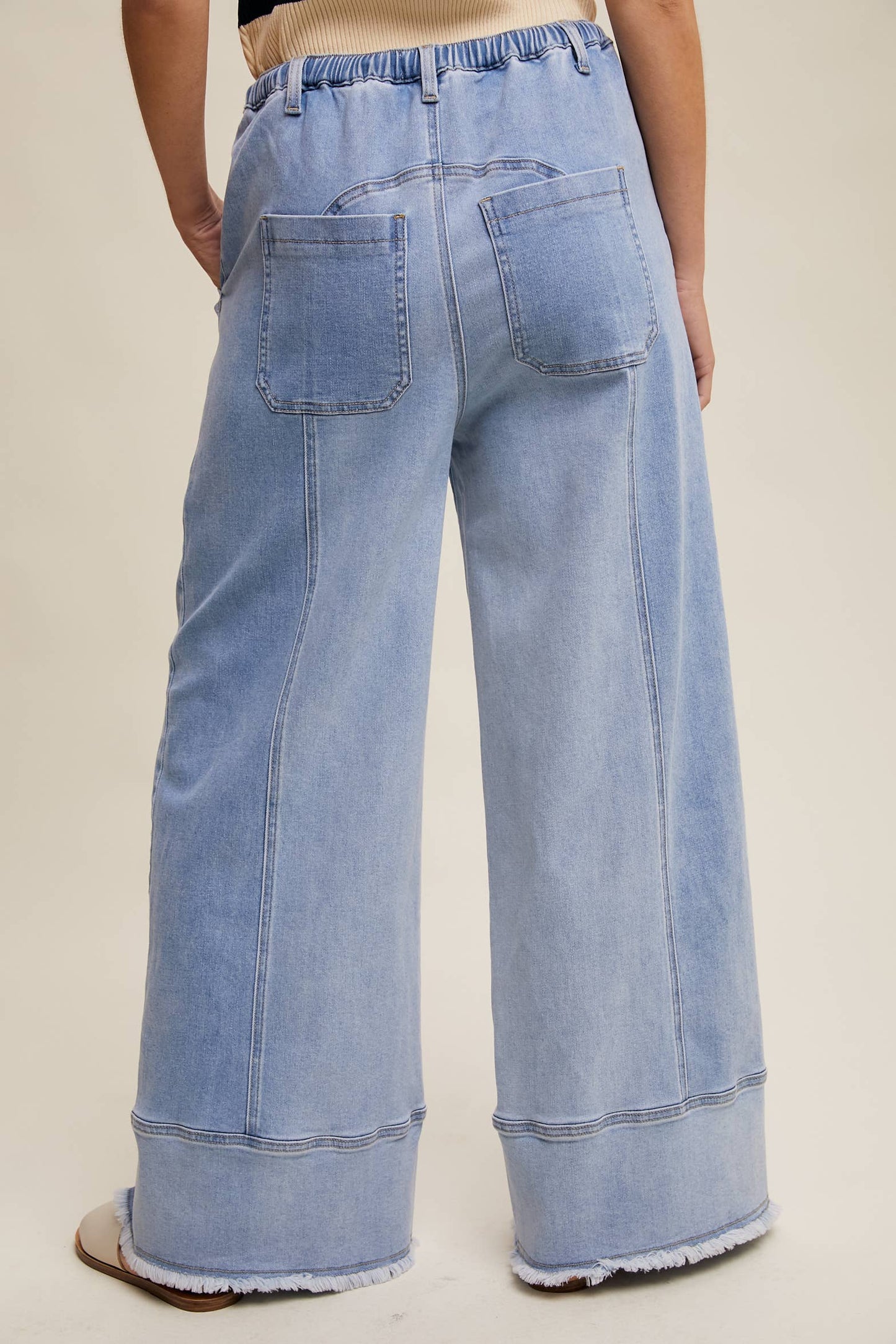 Ryleigh Relaxed Wide Leg Denim Pants ~ Cloud Wash