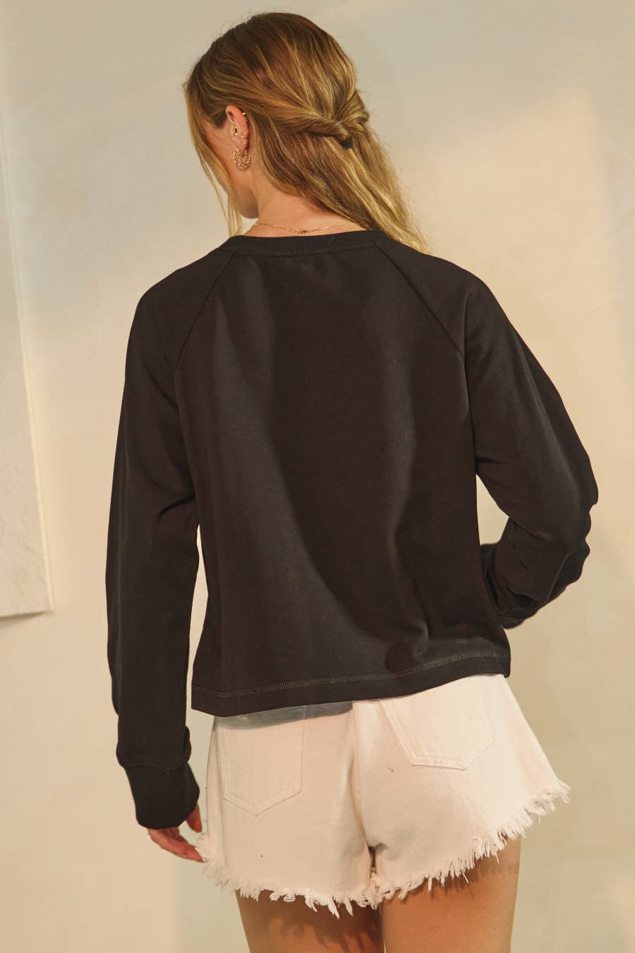 Georgia Cropped State Logo Sweatshirt ~ Black