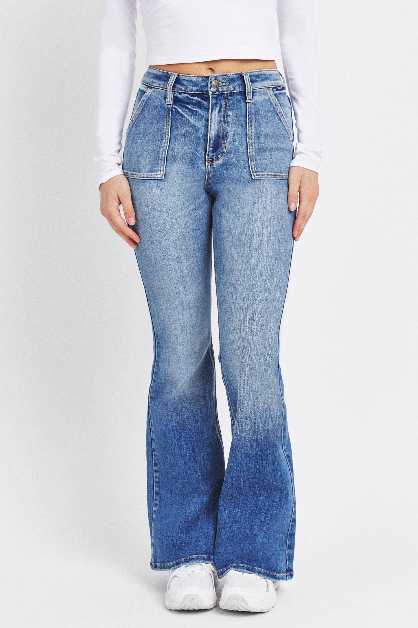 Winnie High Rise Skinny Flare Jeans ~ Light Wash