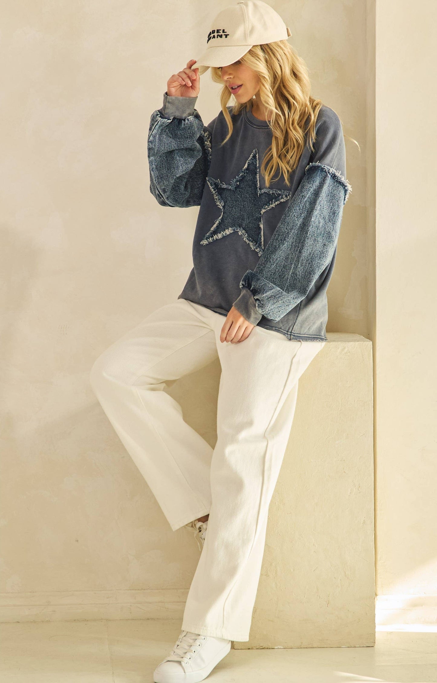 Willow Wild Star Pullover ~ Blue/Denim