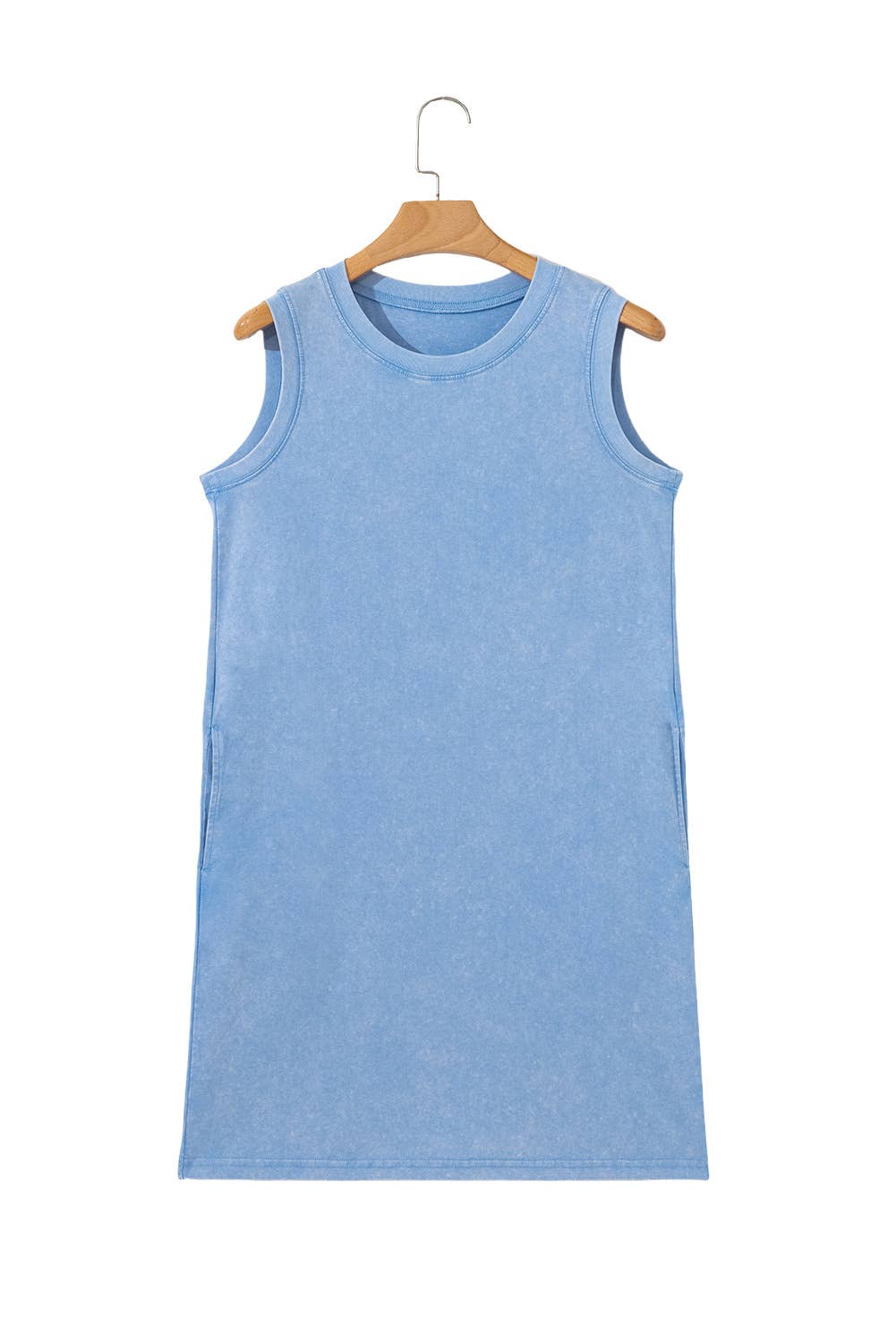 Macey Mineral Wash Tank Mini Dress ~ Blue