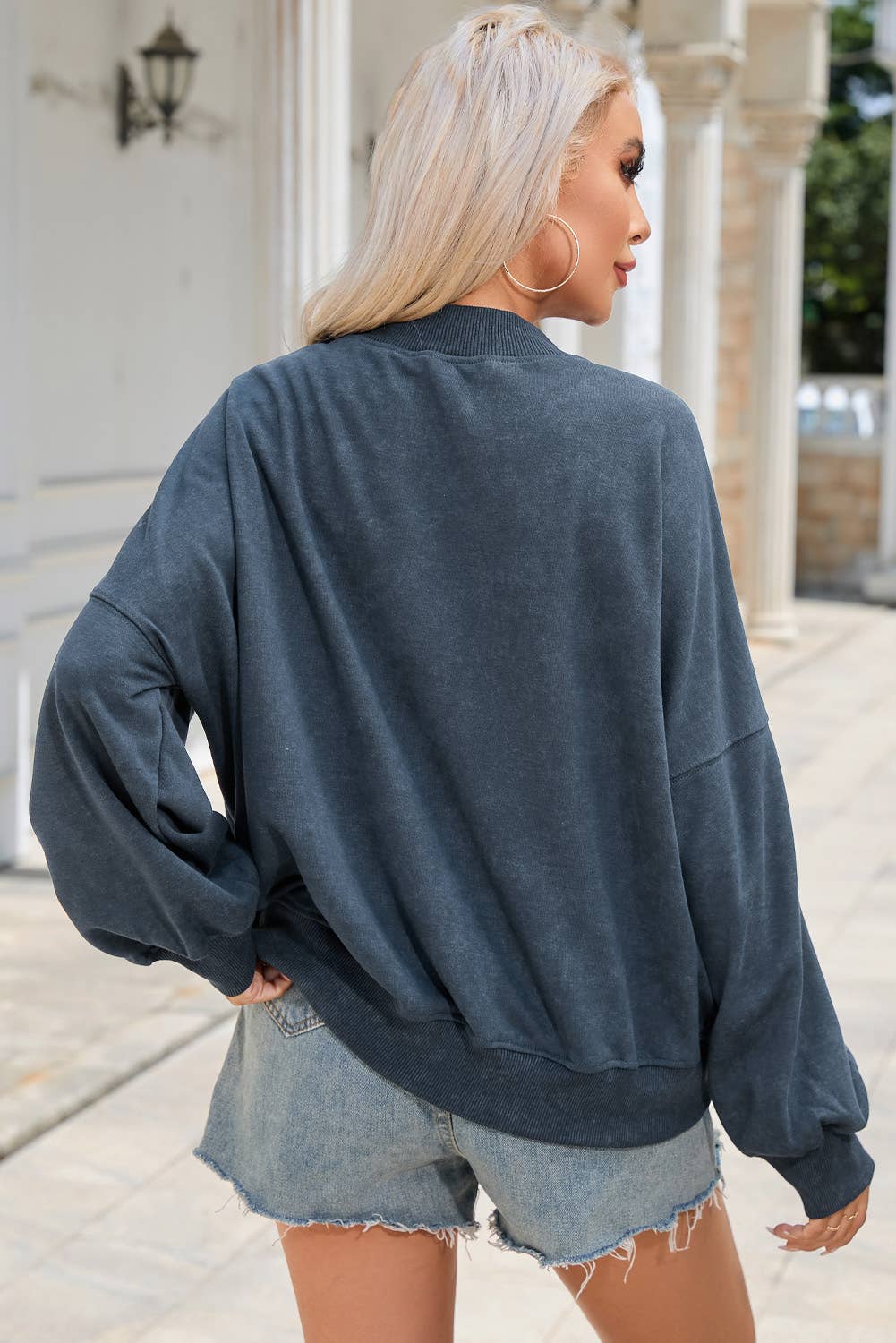 Bailey Mineral Washed Pullover ~ Navy