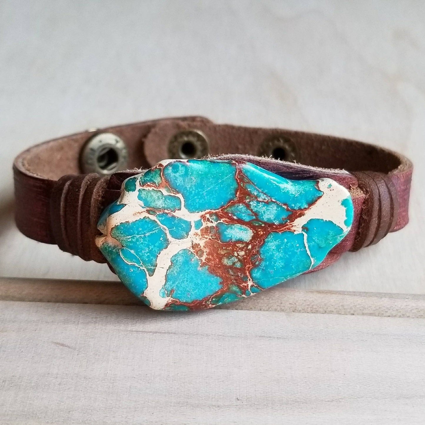 Regalite Stone Leather Cuff