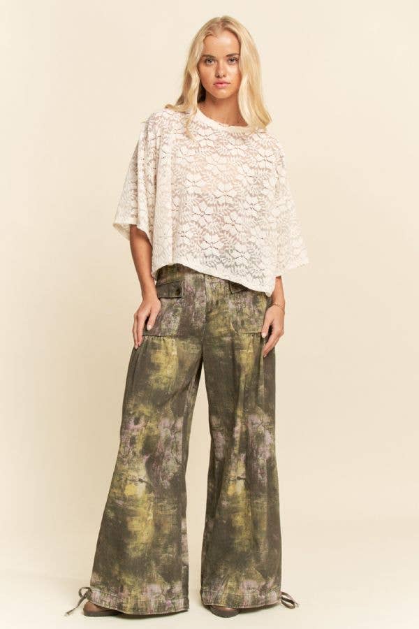 Bella Boxy Floral Lace Top ~ Cream