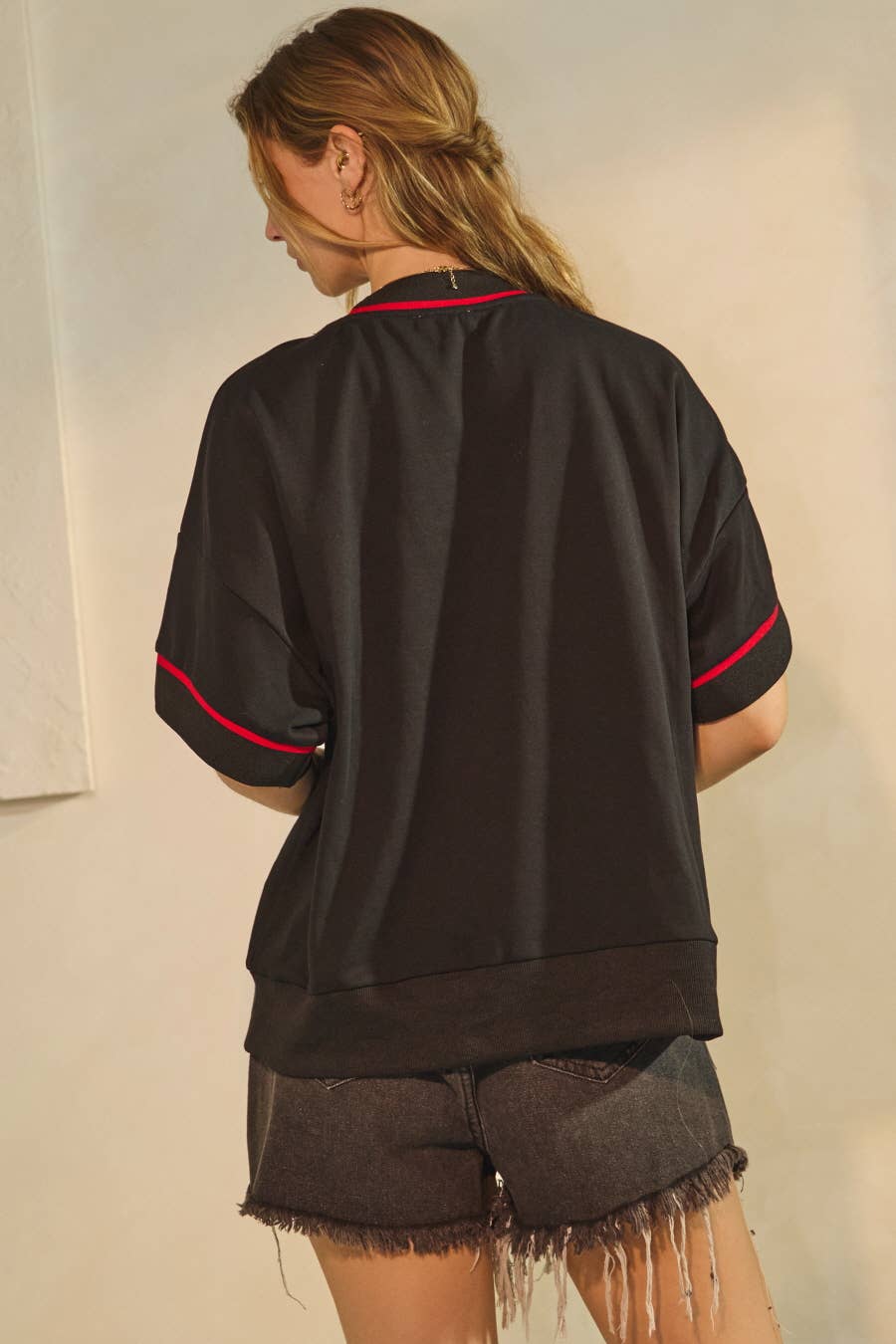 "G" Game Day Boxy Pullover ~ Black/Red