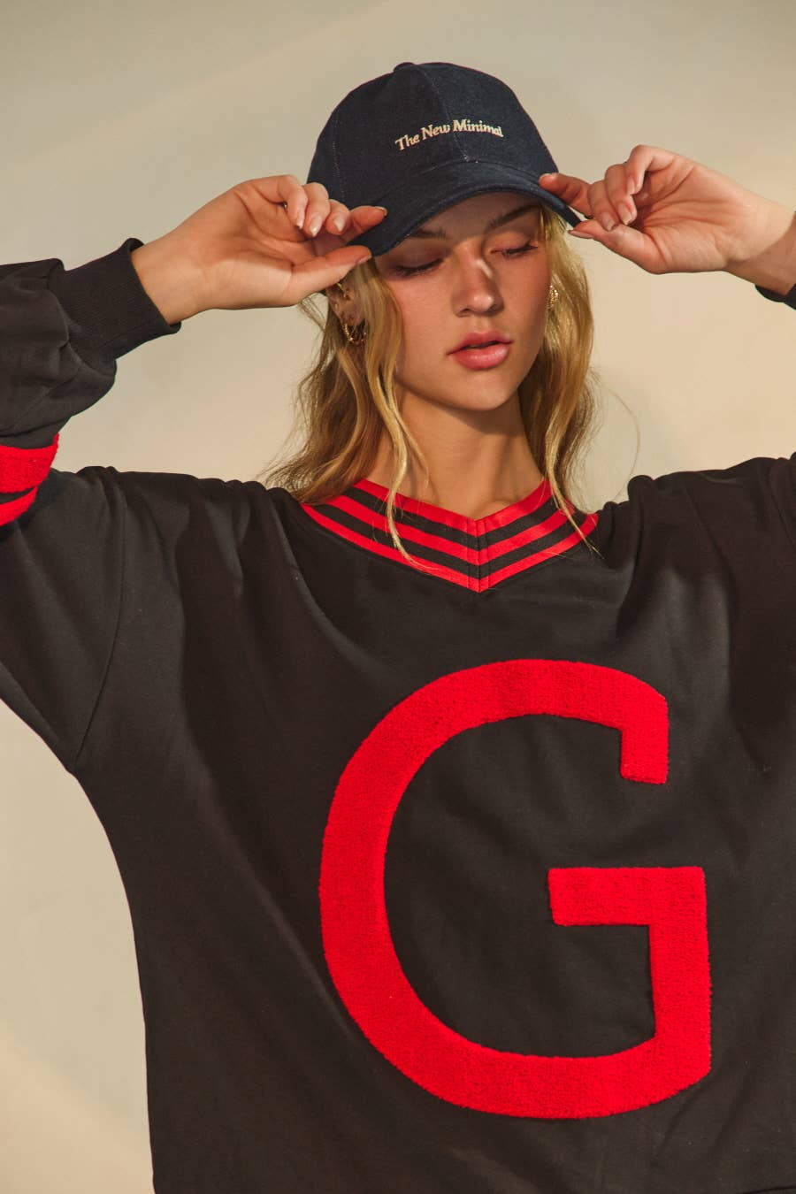 "G" Varsity-Inspired Game Day Pullover ~ Black/Red