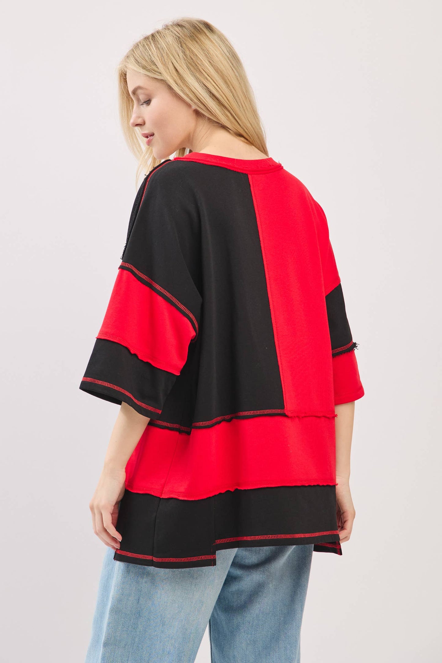 Georgia Color Block Gameday Tee ~ Red/Black
