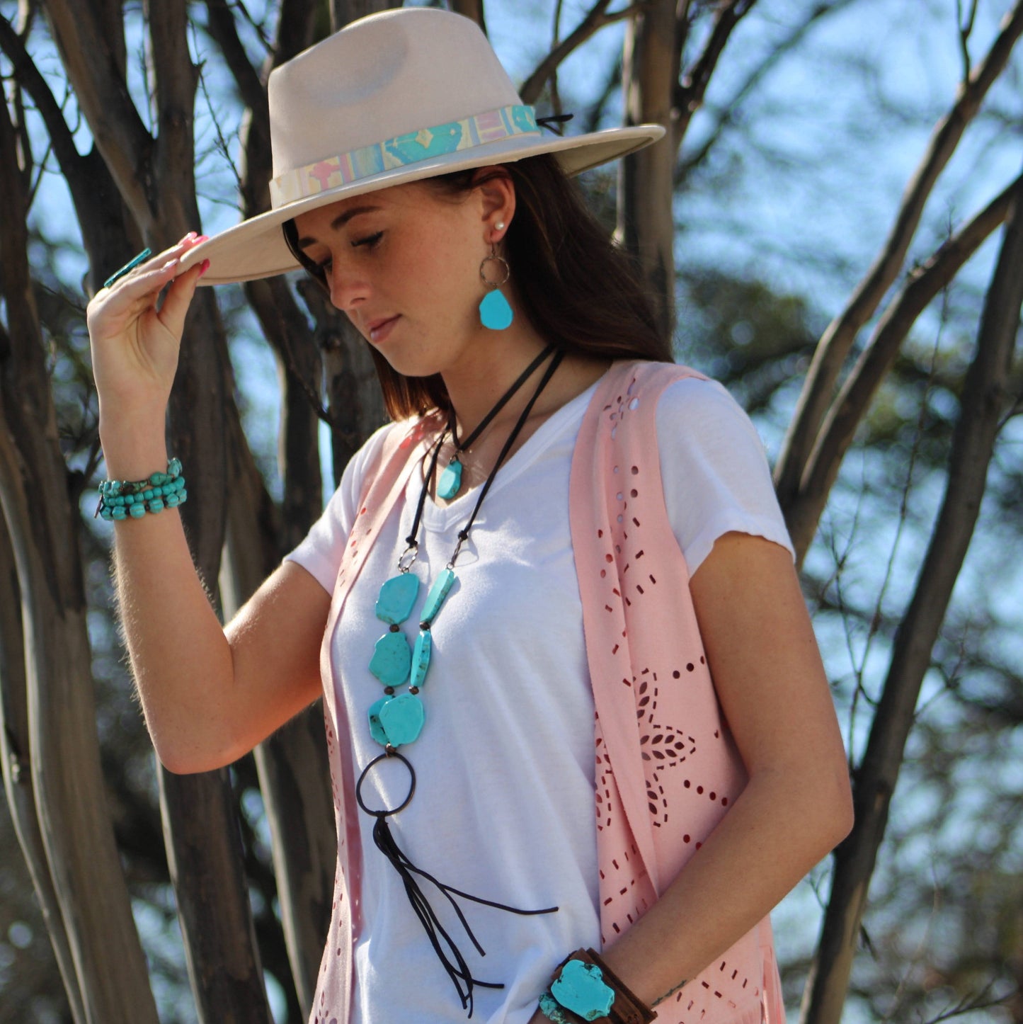Blue Turquoise Chunky Earrings