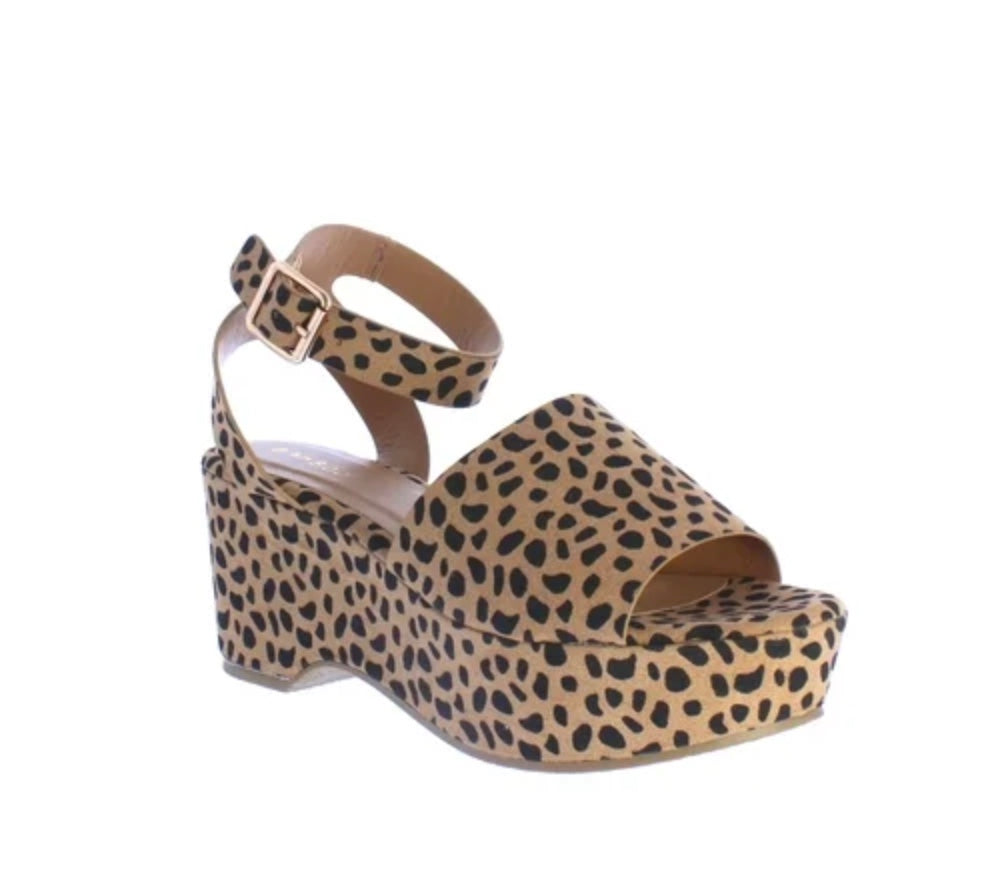 Jamine Ankle Strap Wedge ~ Cheetah
