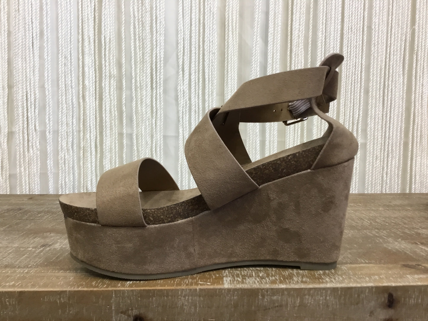 Presley Ankle  Strap Wedge ~ Taupe