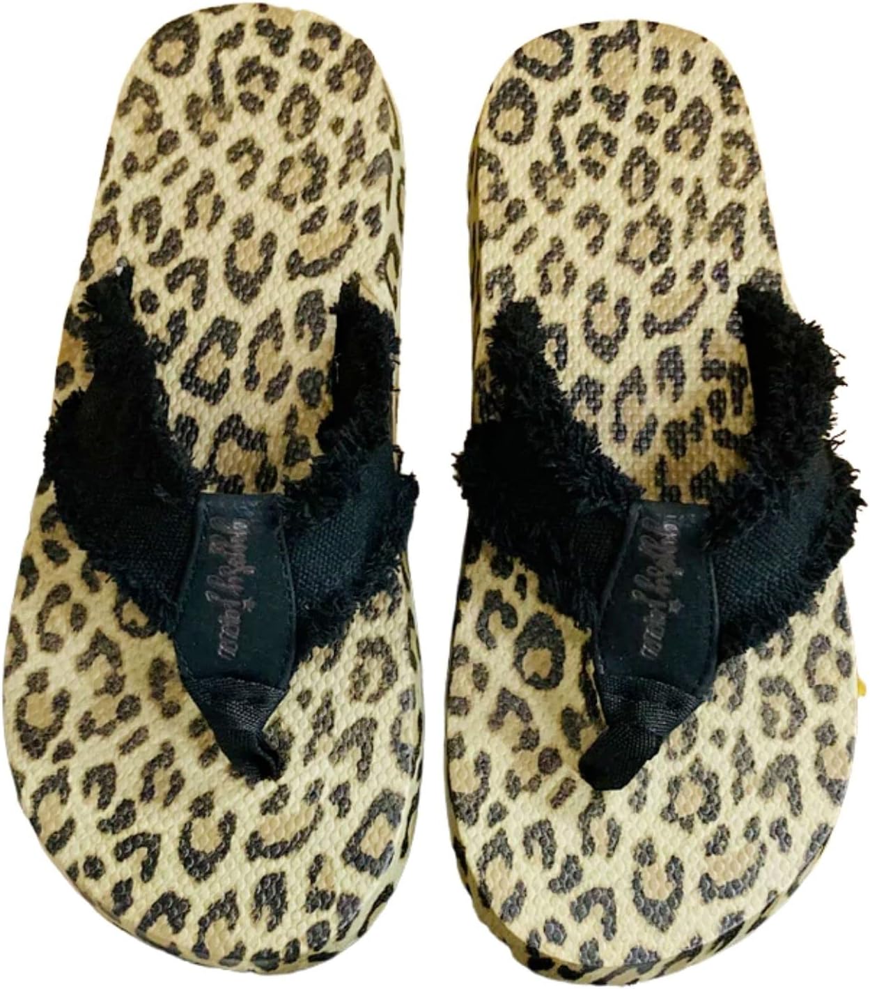 Gypsy Jazz Leopard Bottom Flip Flop ~ Black