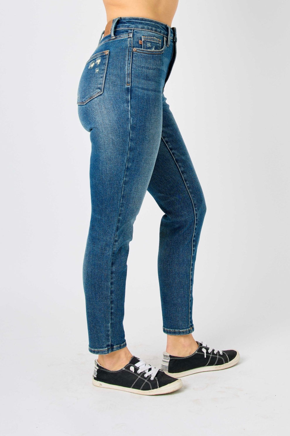 Judy Blue High Waist Tummy Control Slim Jeans ~ Dark Denim