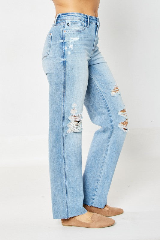 Rigid Magic 90’s Destroy Straight Leg Jeans ~ Denim