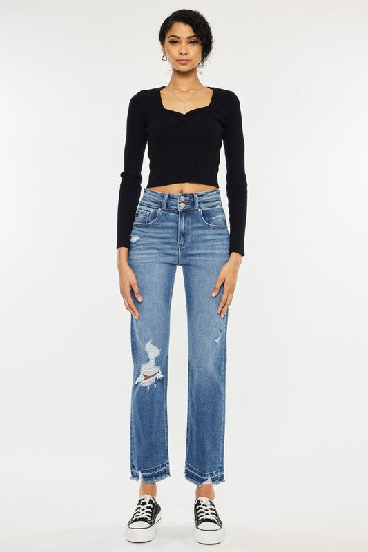 Sadie High Rise Straight Jeans ~ Medium Wash