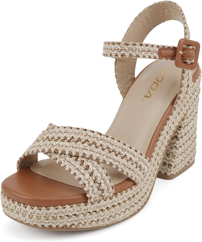 Yara Jute Ankle Strap Heeled Sandal ~ Natural/Tan