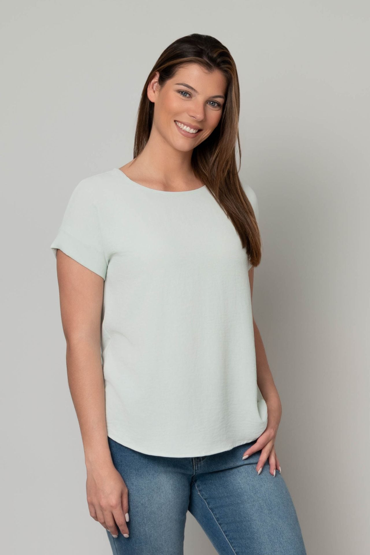 Reece Roll Cuff Tee ~ Light Sage