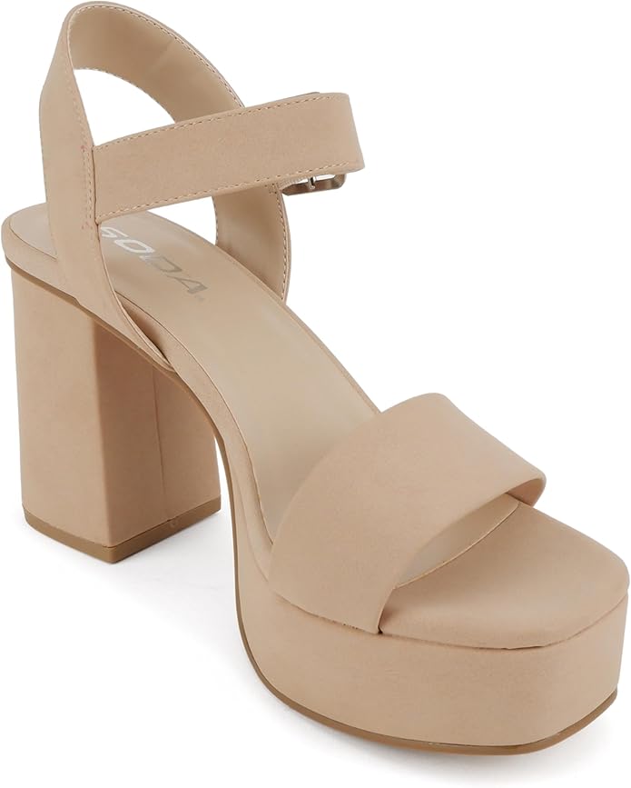 Macey Ankle Strap Heel Sandal ~ Nude