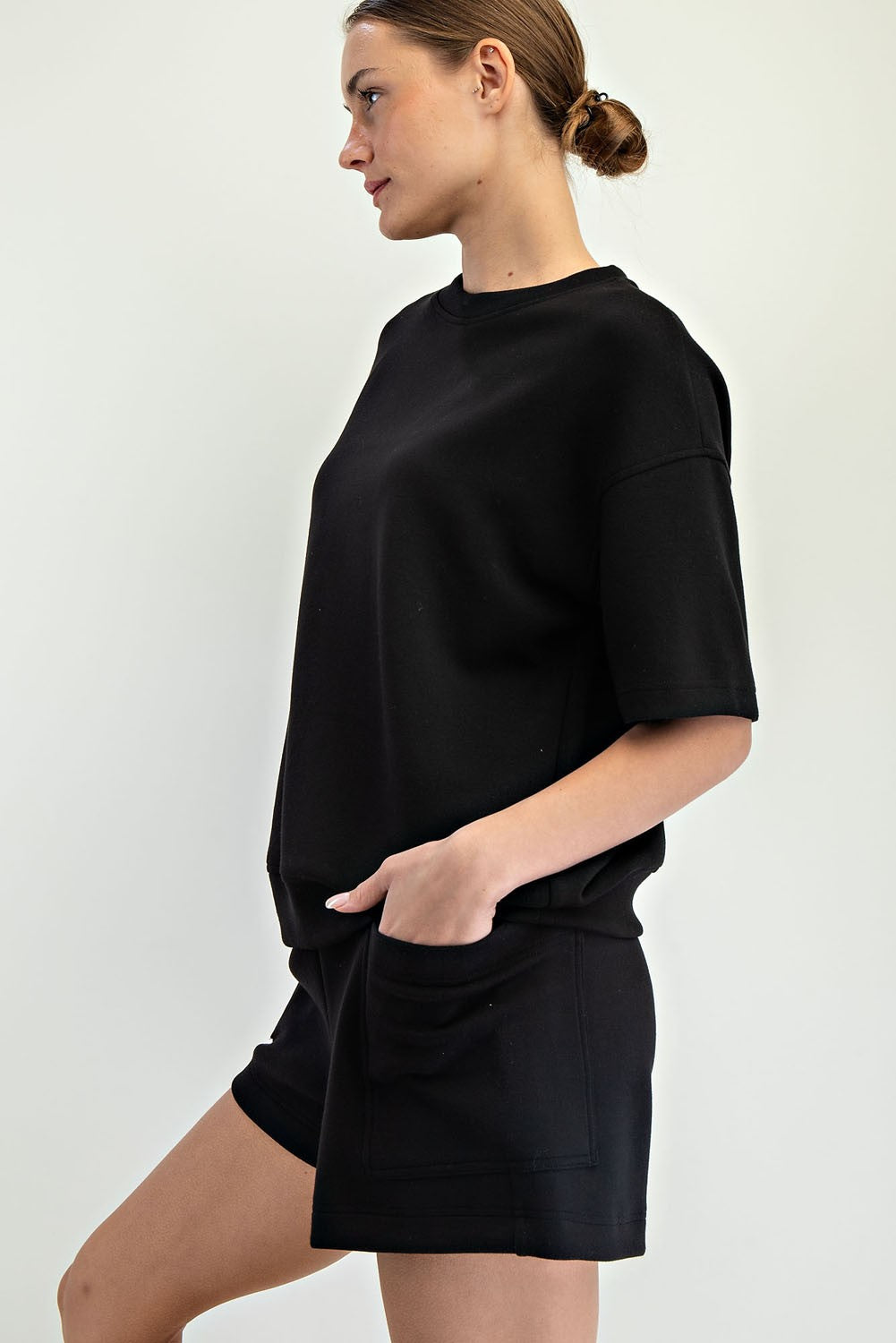 Millie Modal Scuba Top ~ Black
