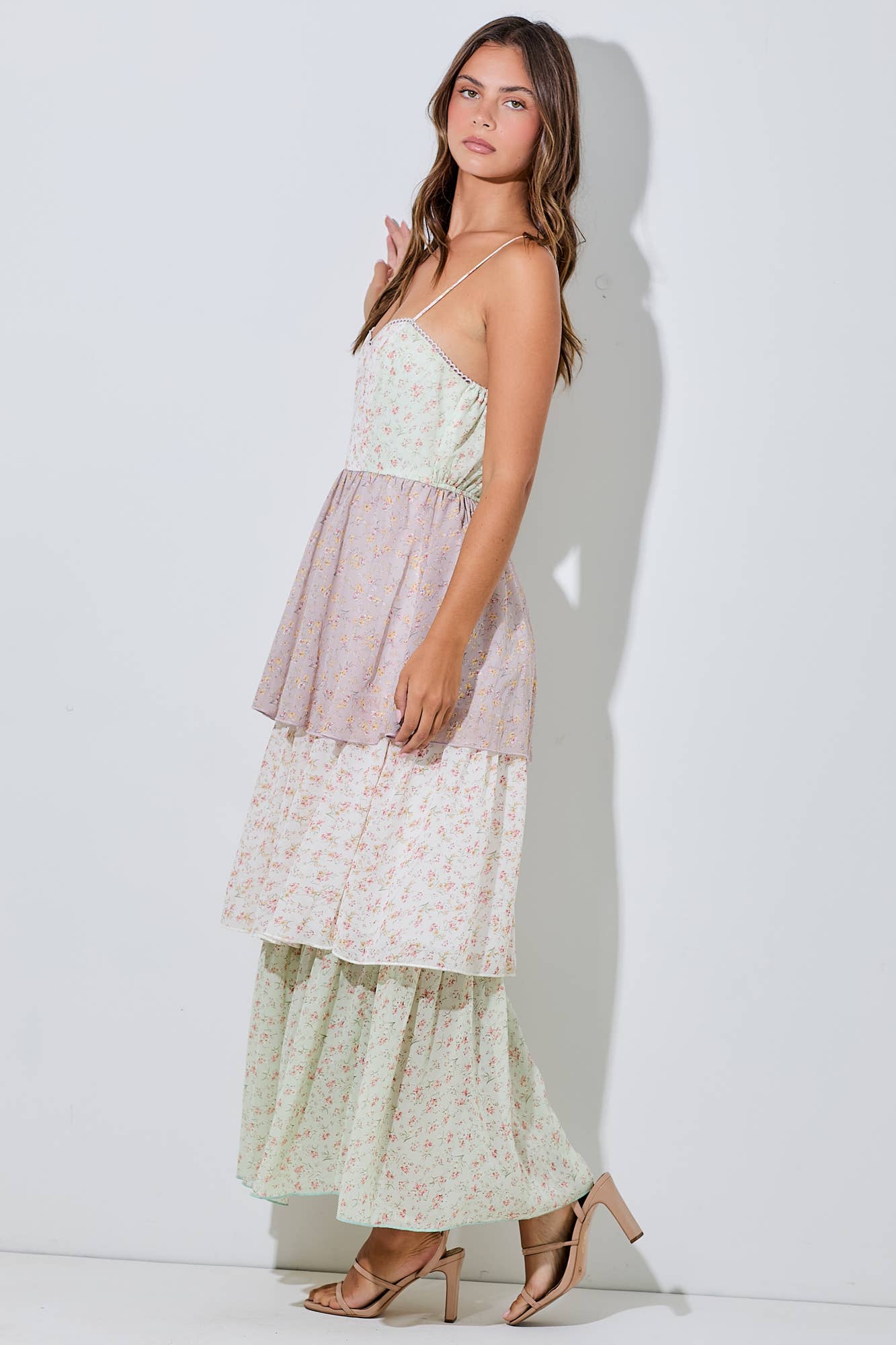Melody Multicolored Floral Maxi Dress ~ Ivory