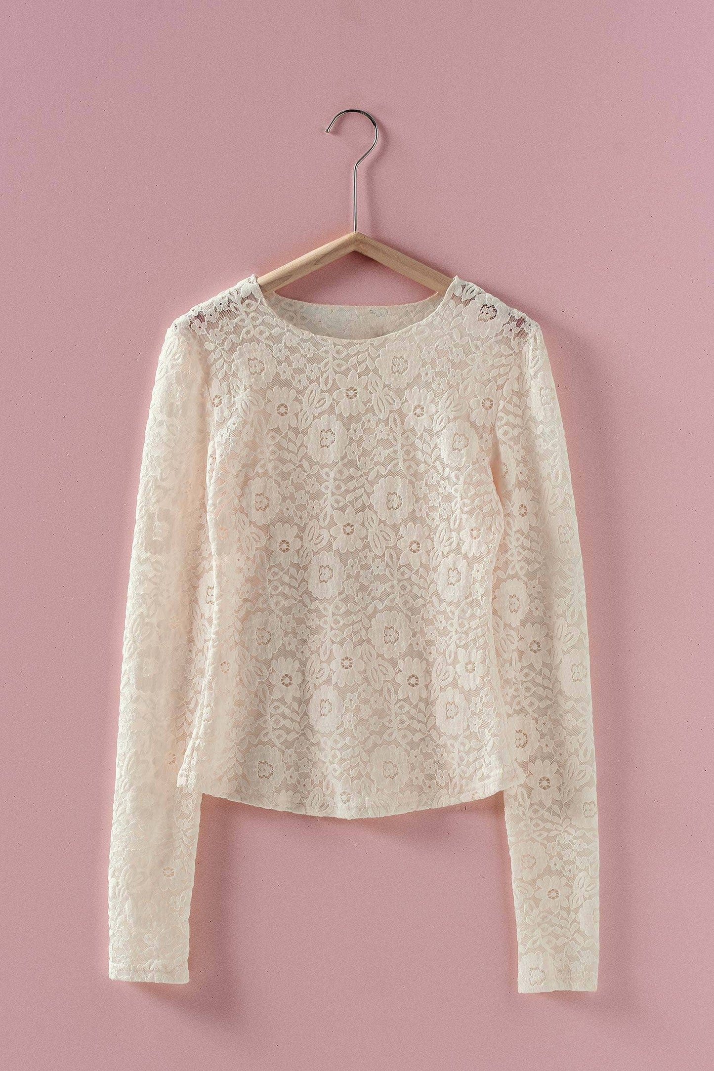 Sheer Floral Lace Layering Top