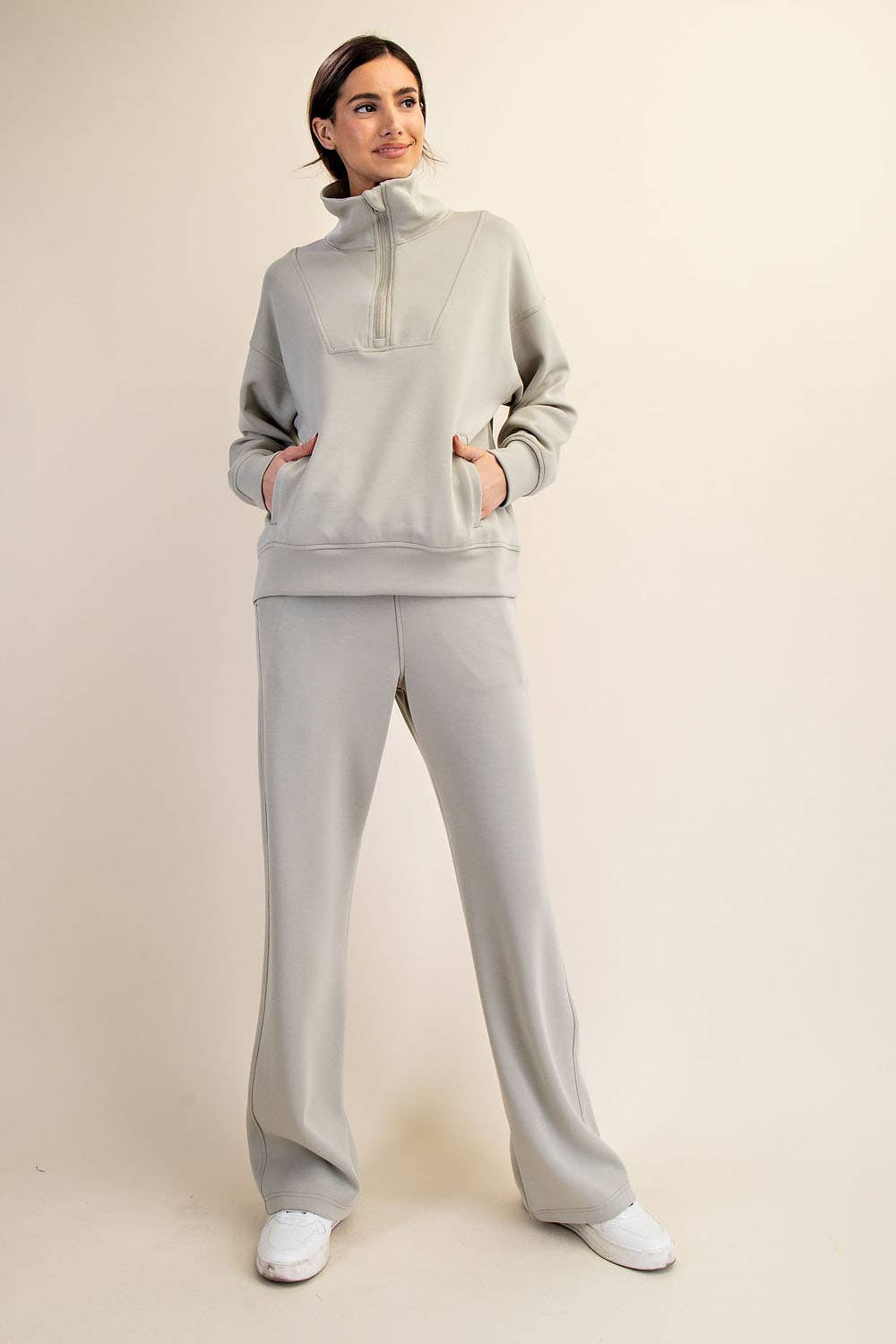 Marlee Modal Scuba Straight Pant ~ Light Sage