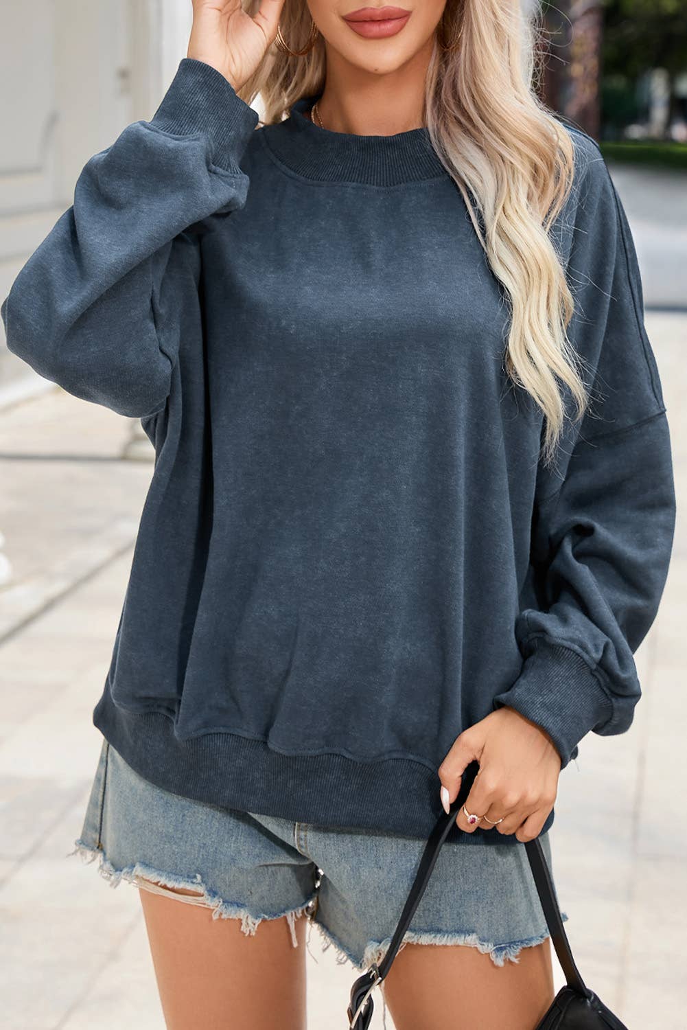 Bailey Mineral Washed Pullover ~ Navy