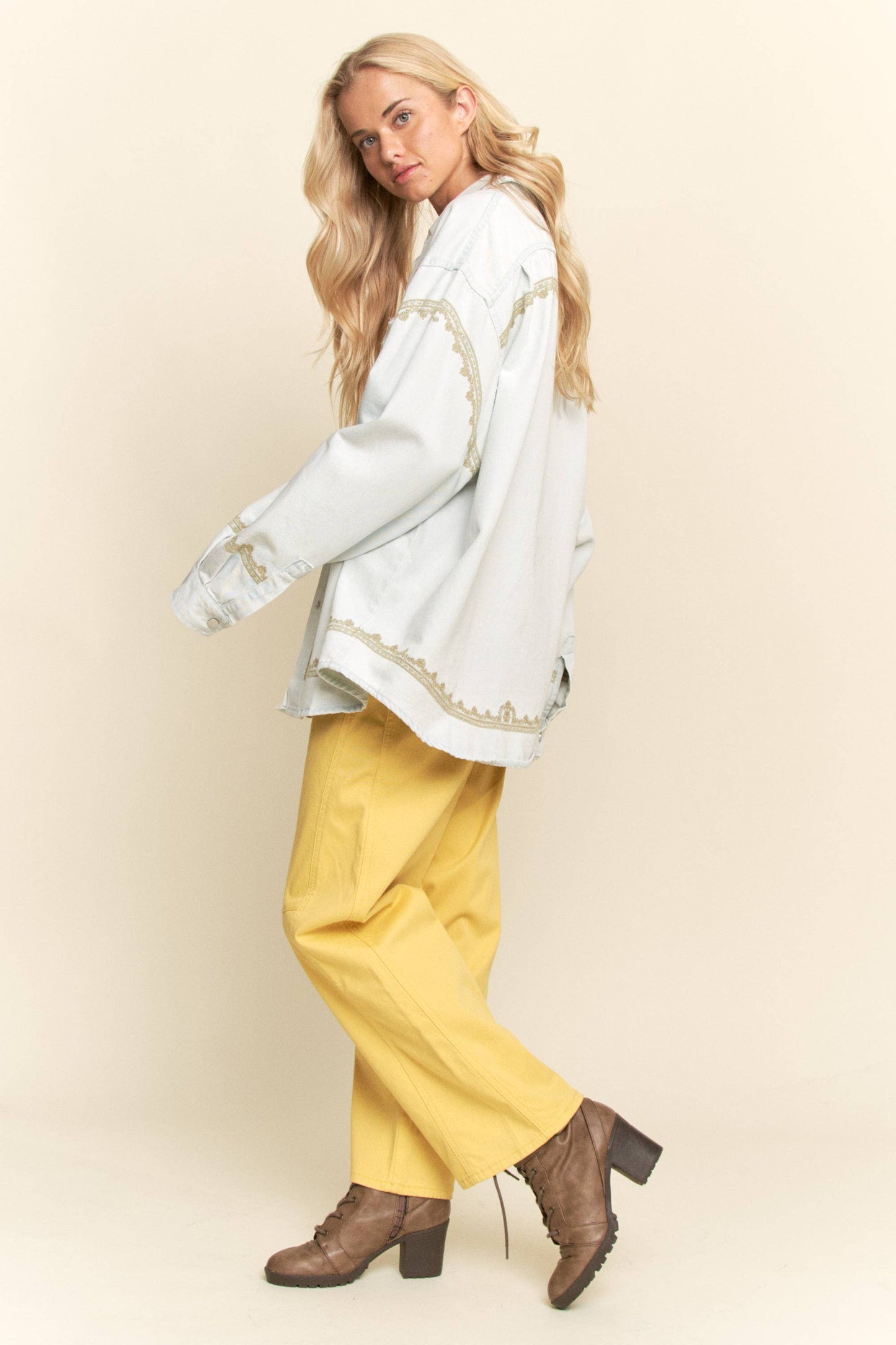 Laniey Soft Wash Denim Shirt Jacket ~ Light Wash