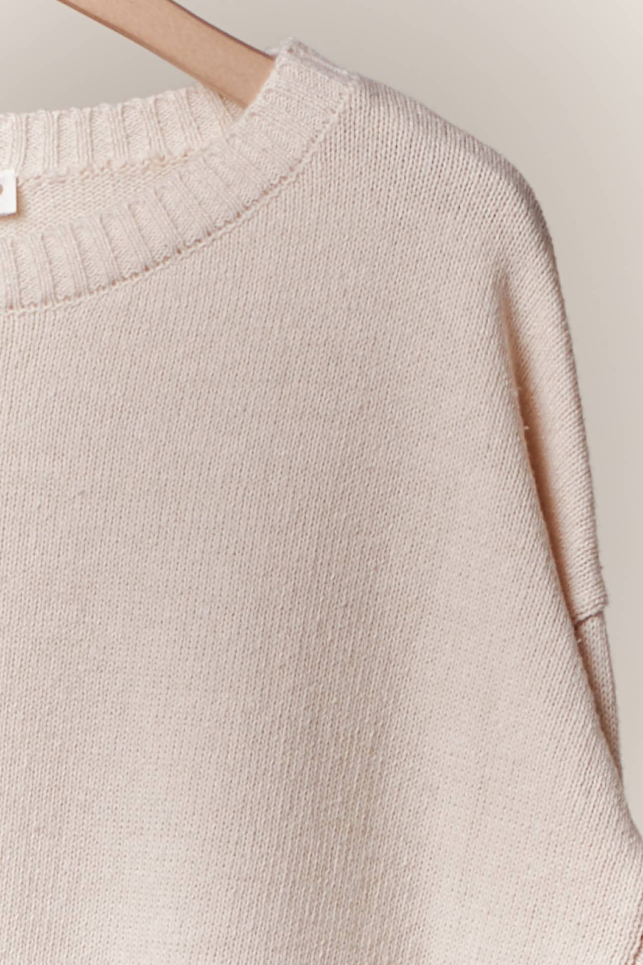 Madelyn Button Trim Boat Neck Sweater ~ Ivory