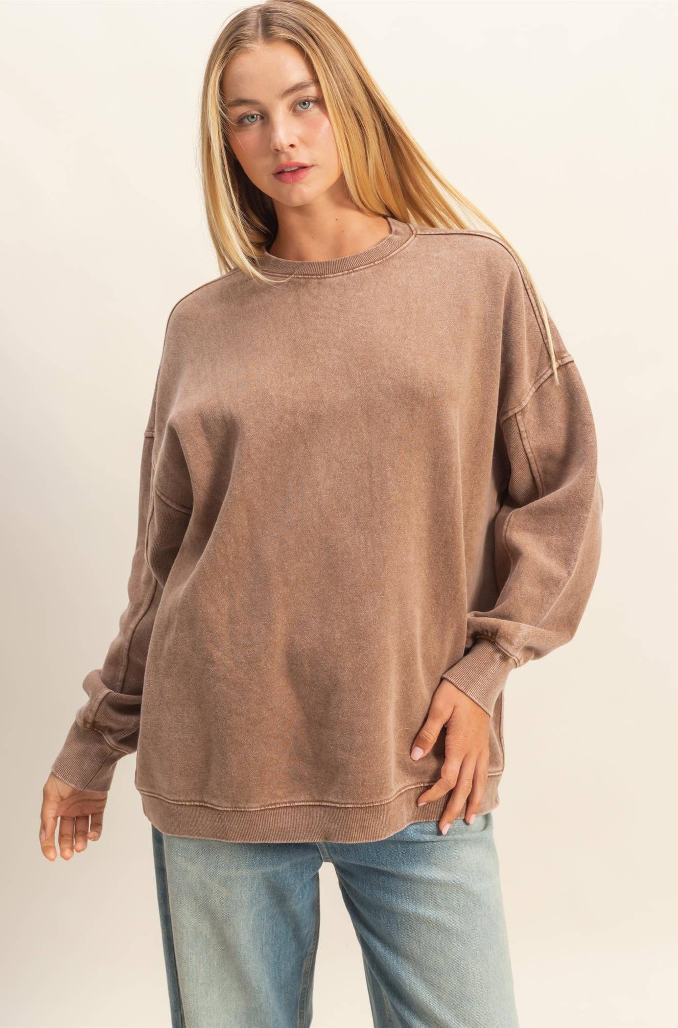 Ashlyn Oversized Crew Neck Pullover