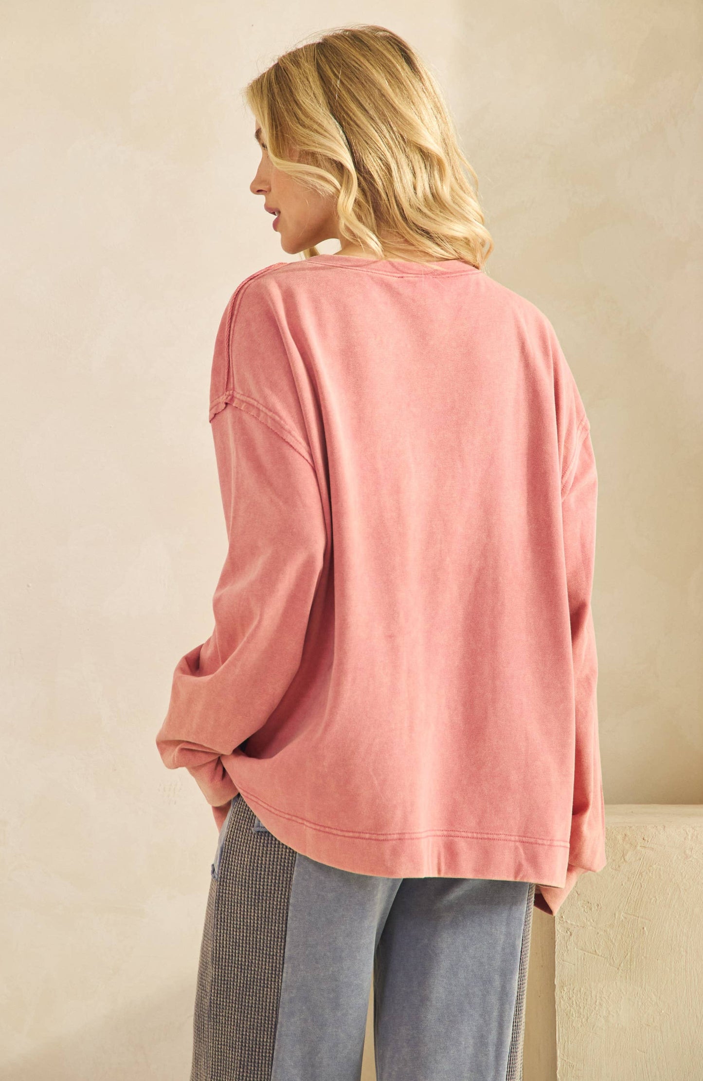 Flora French Terry Bow Pullover ~ Mauve