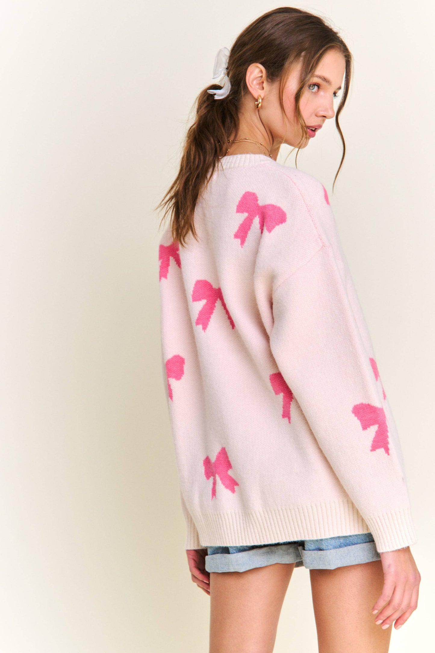 Barbie Pink Bow Detailed Sweater ~ Pink