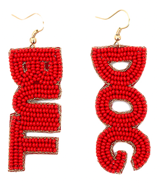Beaded BullDog Earrings