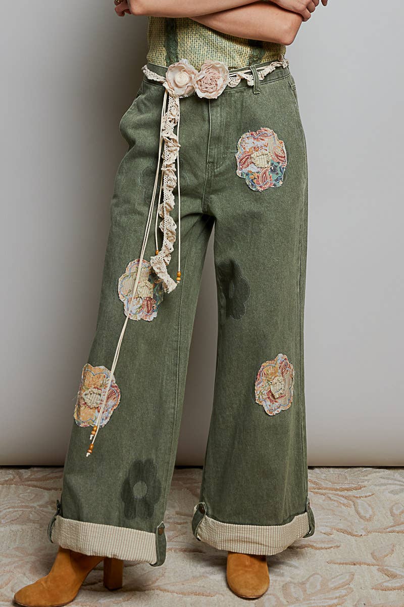 Handmade Crochet Flower Casual Layering Belt ~ Cream