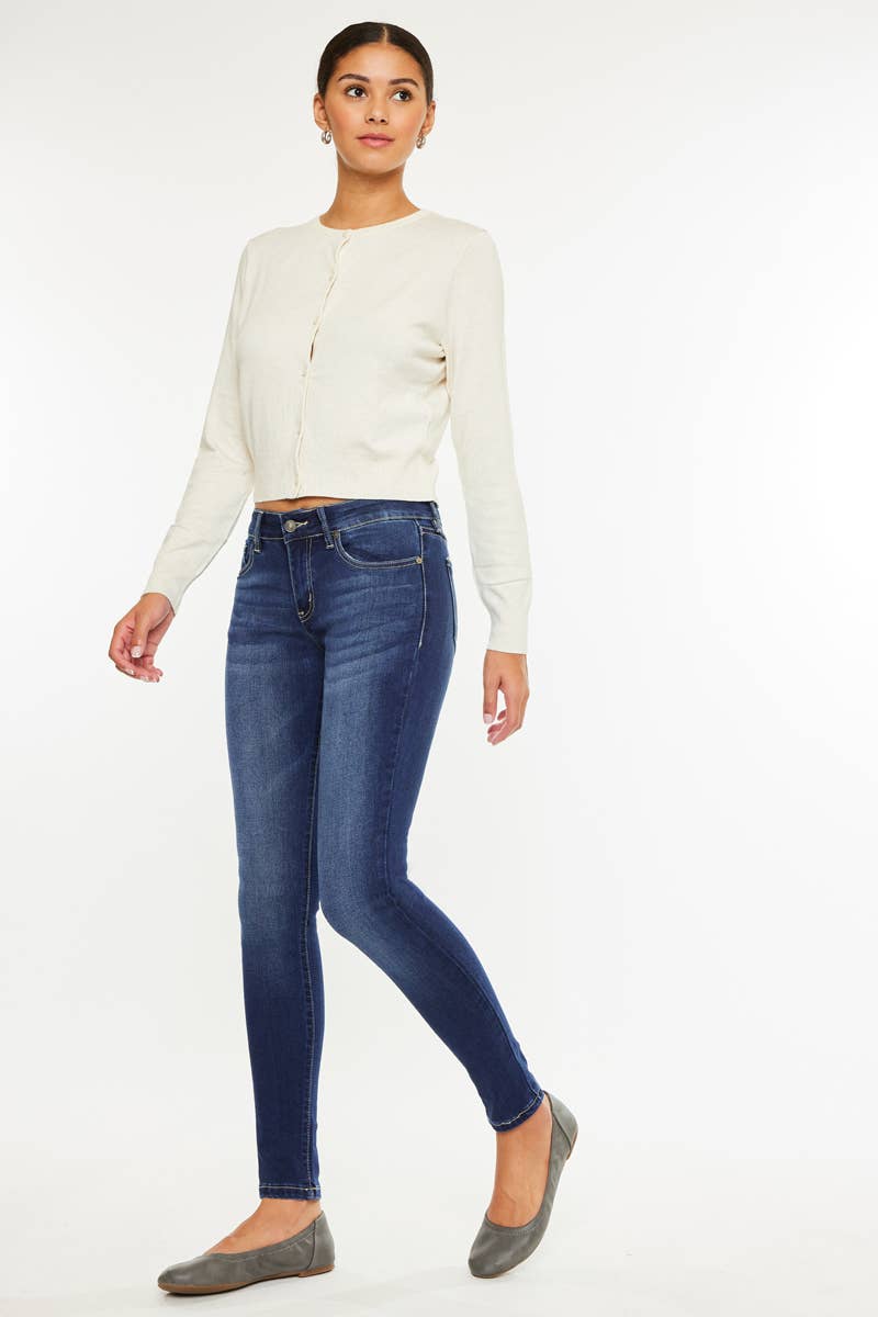 Morgan Mid Rise Super Skinny Jeans ~ Dark Denim