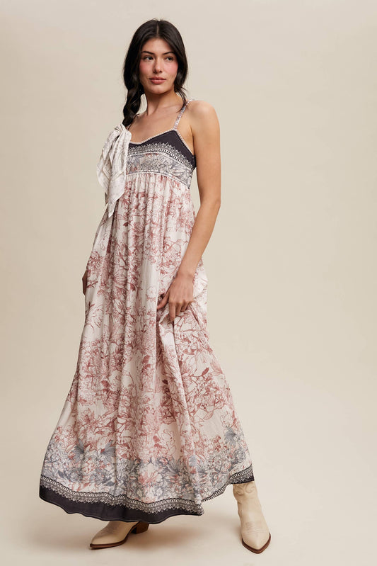 Bethany Ethereal Floral Maxi Dress ~ Charcoal