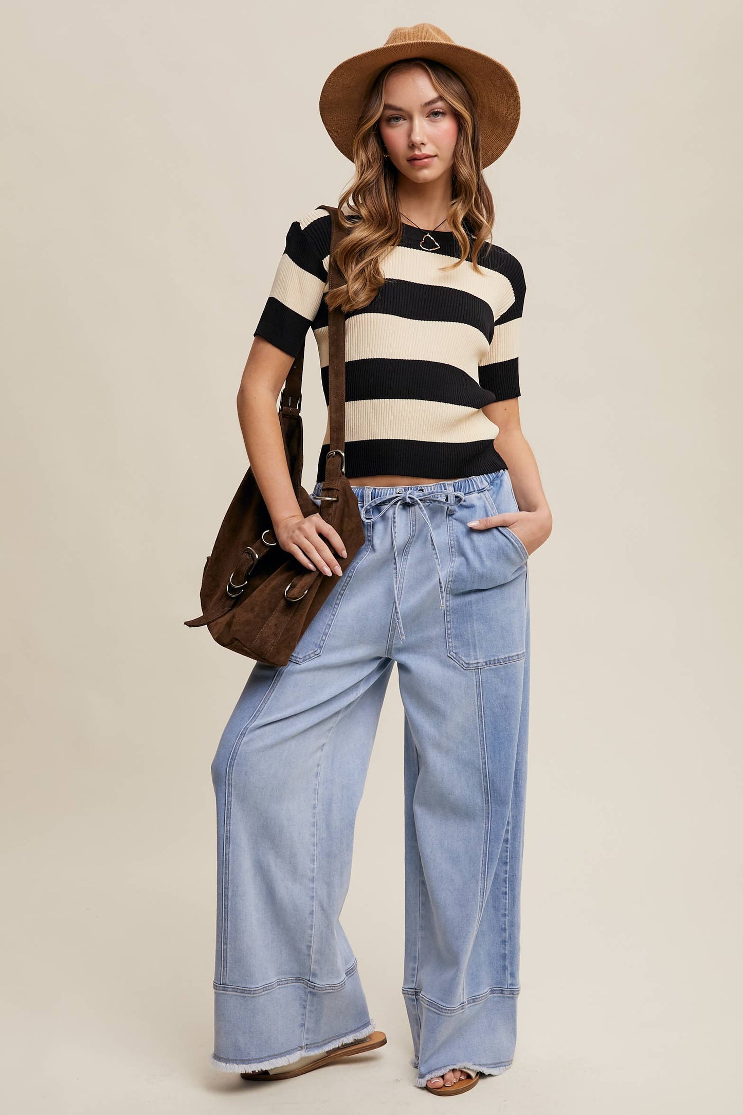 Ryleigh Relaxed Wide Leg Denim Pants ~ Cloud Wash
