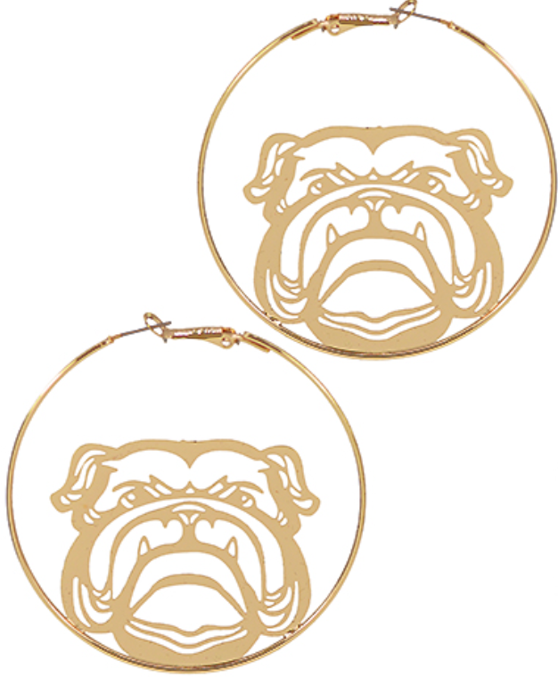 Bulldog Gold Hoops