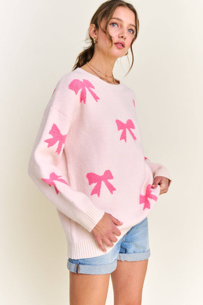 Barbie Pink Bow Detailed Sweater ~ Pink