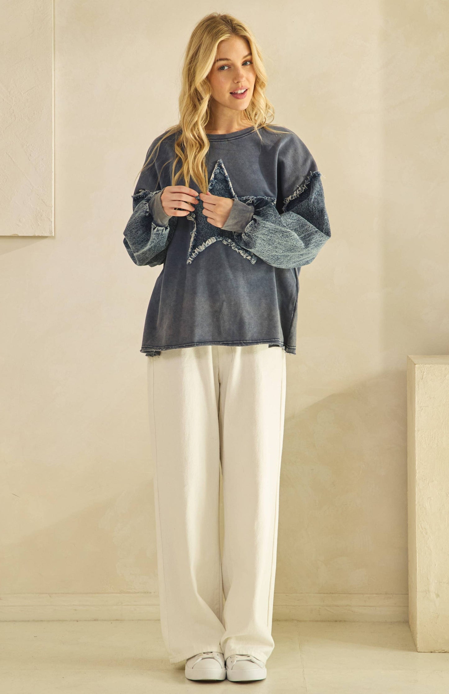 Willow Wild Star Pullover ~ Blue/Denim
