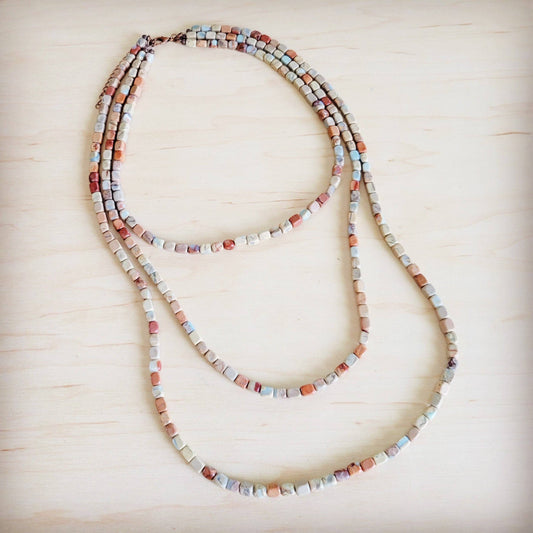 Triple Strand Aqua Terra Necklace