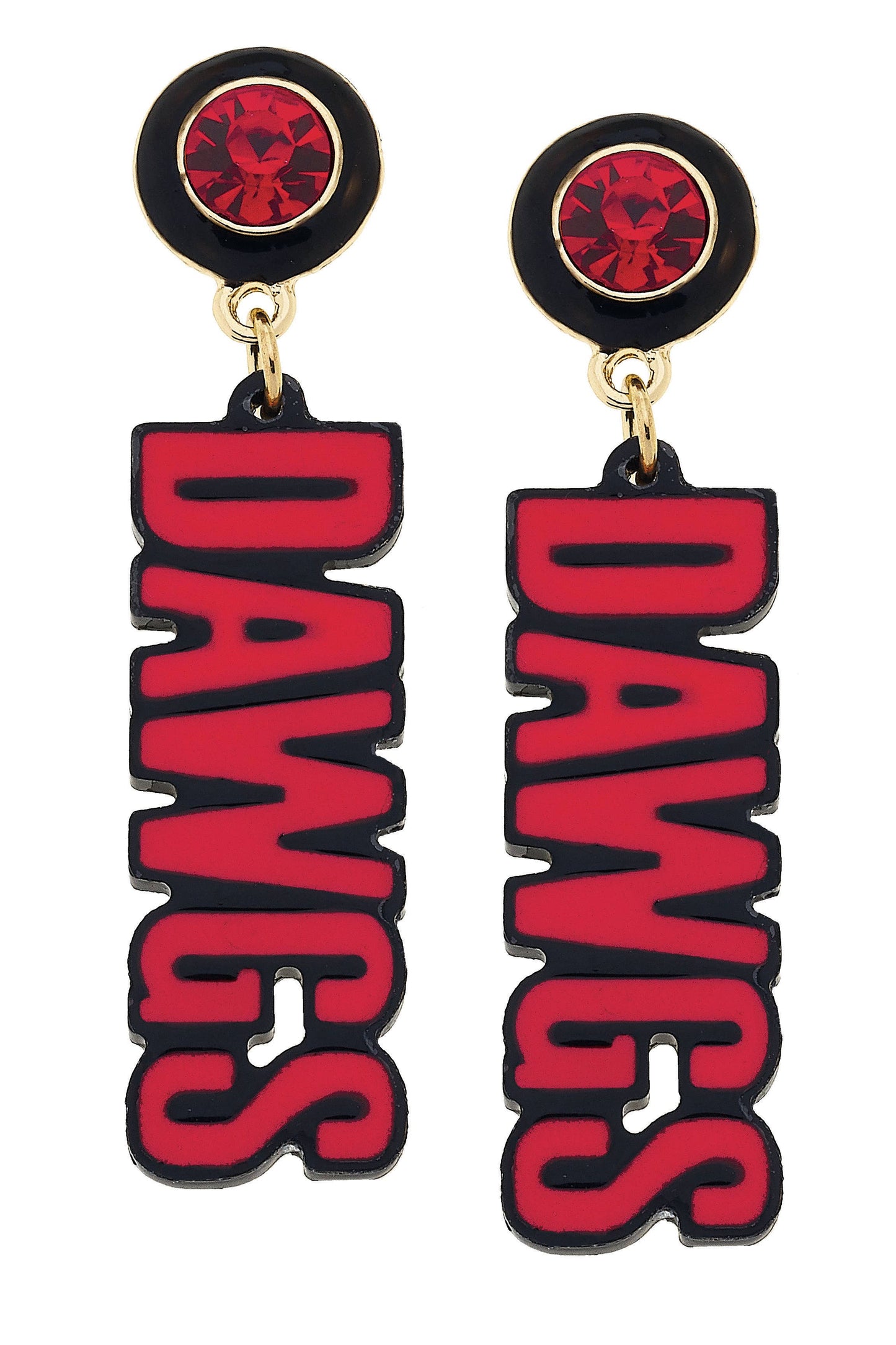 Georgia Bulldogs Resin Block Letter Earrings